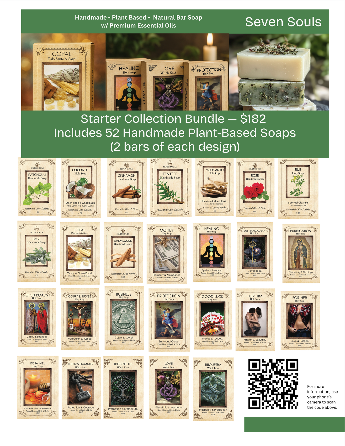 Seven Souls Handmade Soap Wholesale Starter Collection (52 Soaps) FREE Shipping