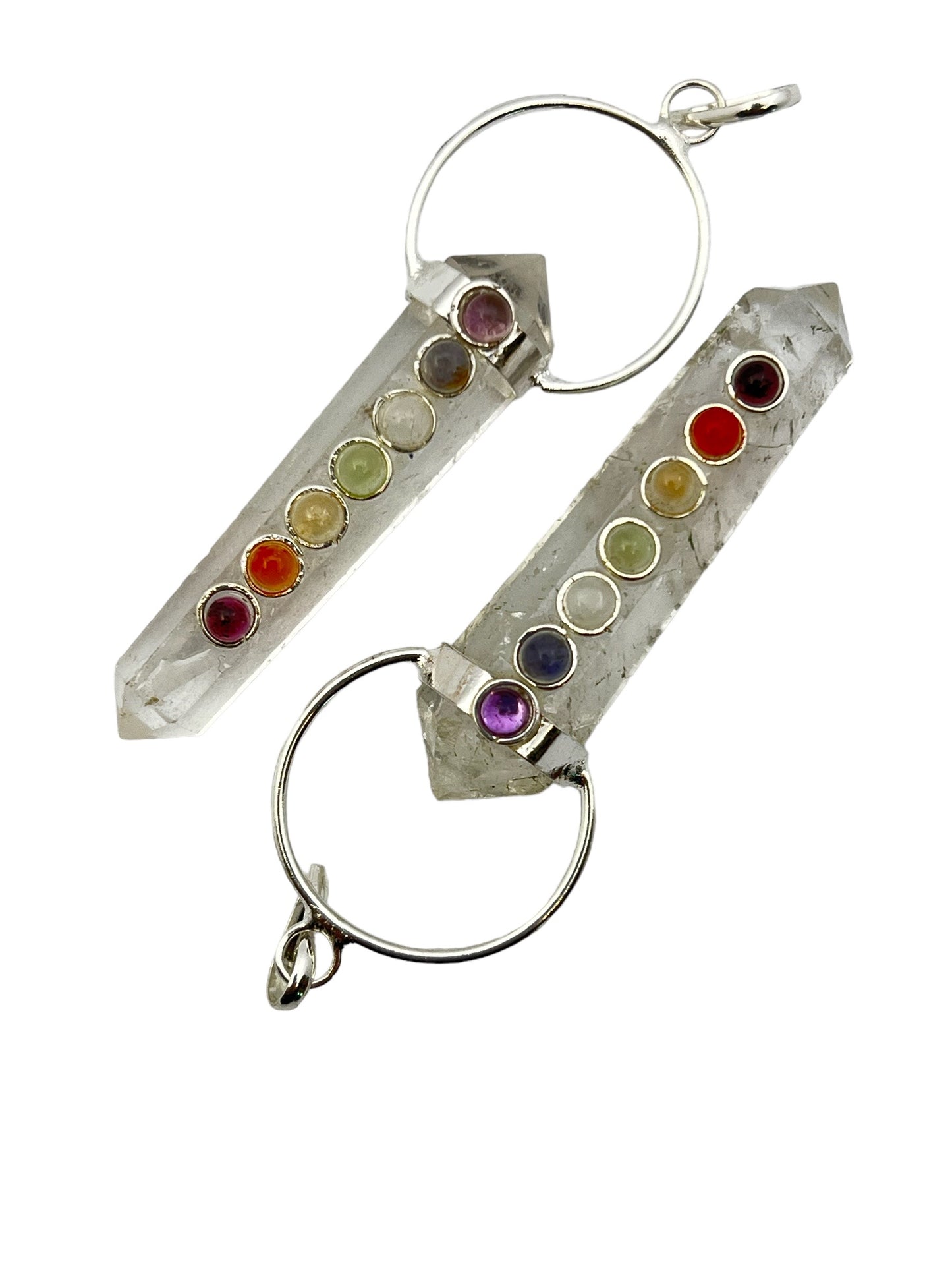 Chakra Double Terminated Bow Pendant - Crystal Quartz (2-Pack)