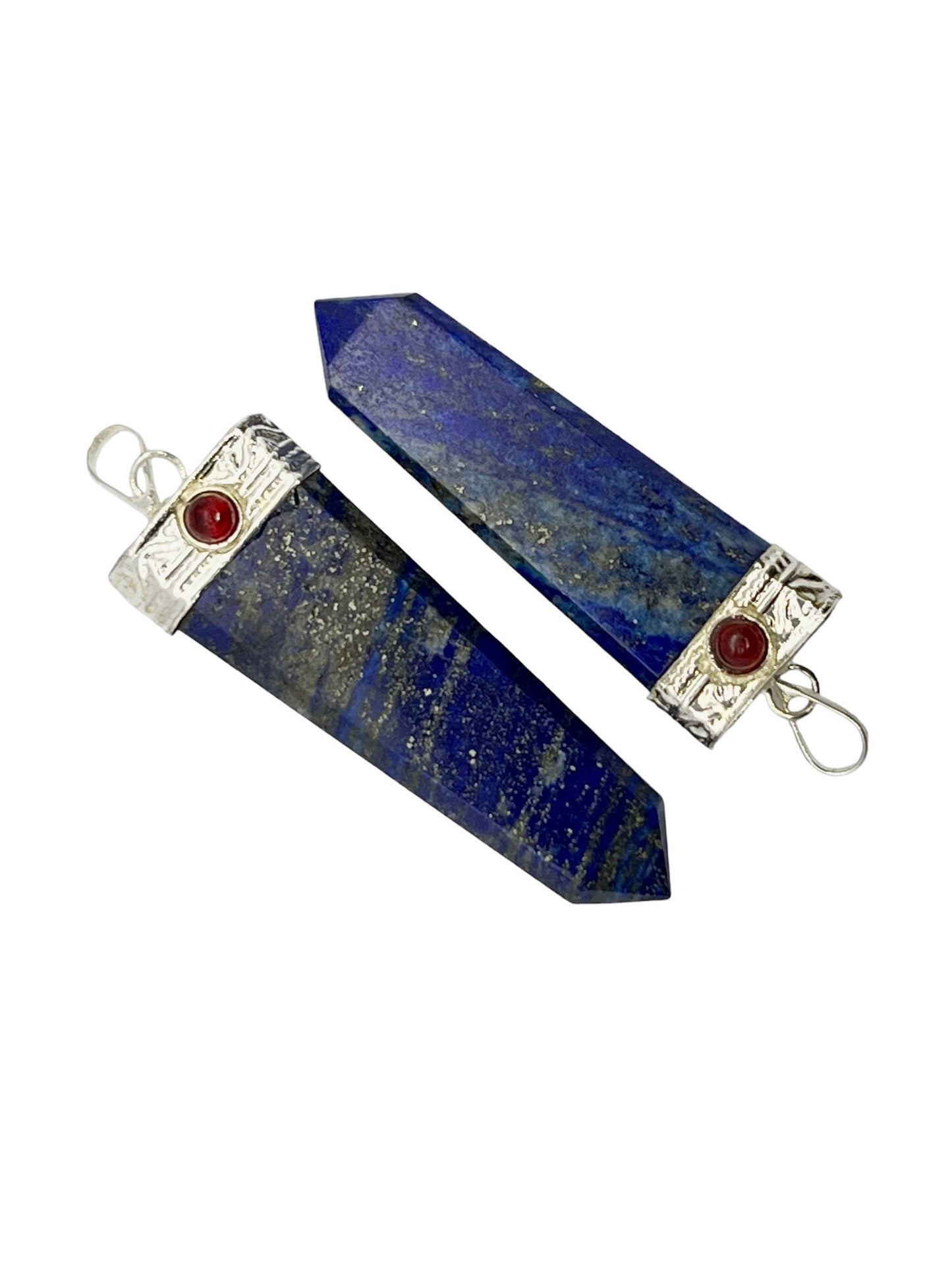 Gemstone Flat Point Garnet Pendant - Lapis Lazuli (12-Pack)