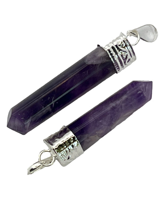 3-Side Cap Point Pendant - Amethyst (2-Pack)