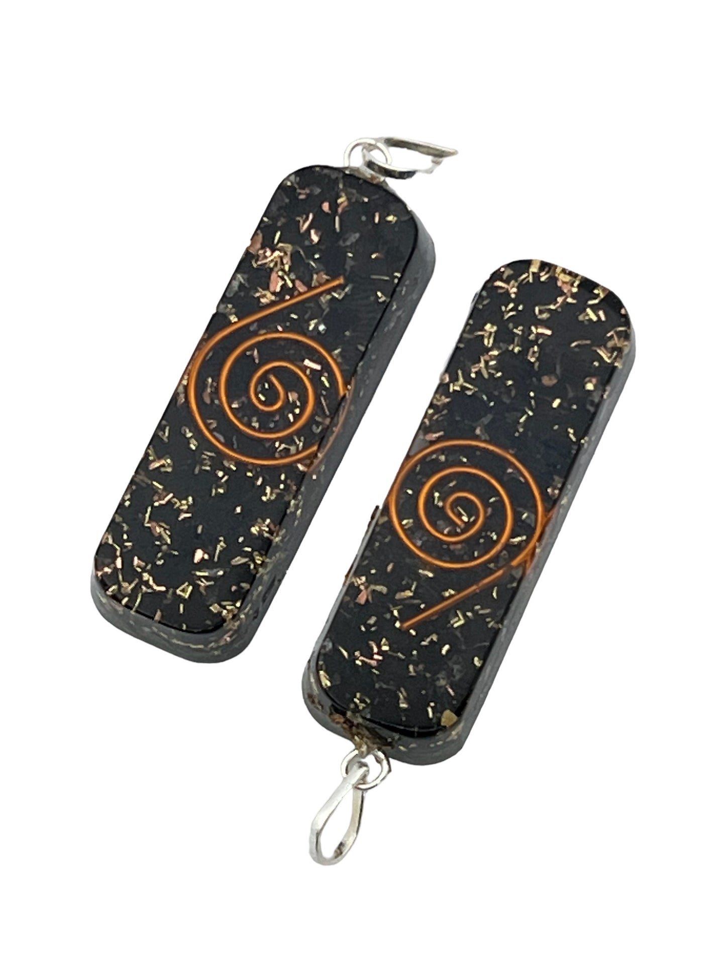 Long Cube Shaped Orgone Pendant - Black Tourmaline (12-Pack)