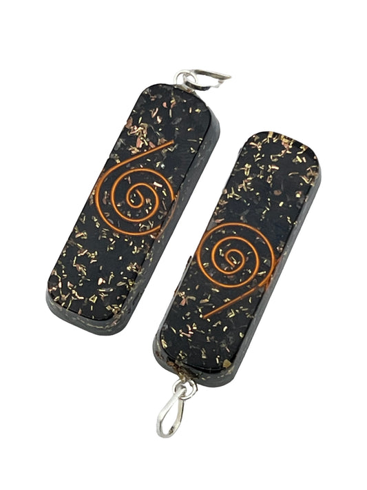 Long Cube Shaped Orgone Pendant - Black Tourmaline (12-Pack)