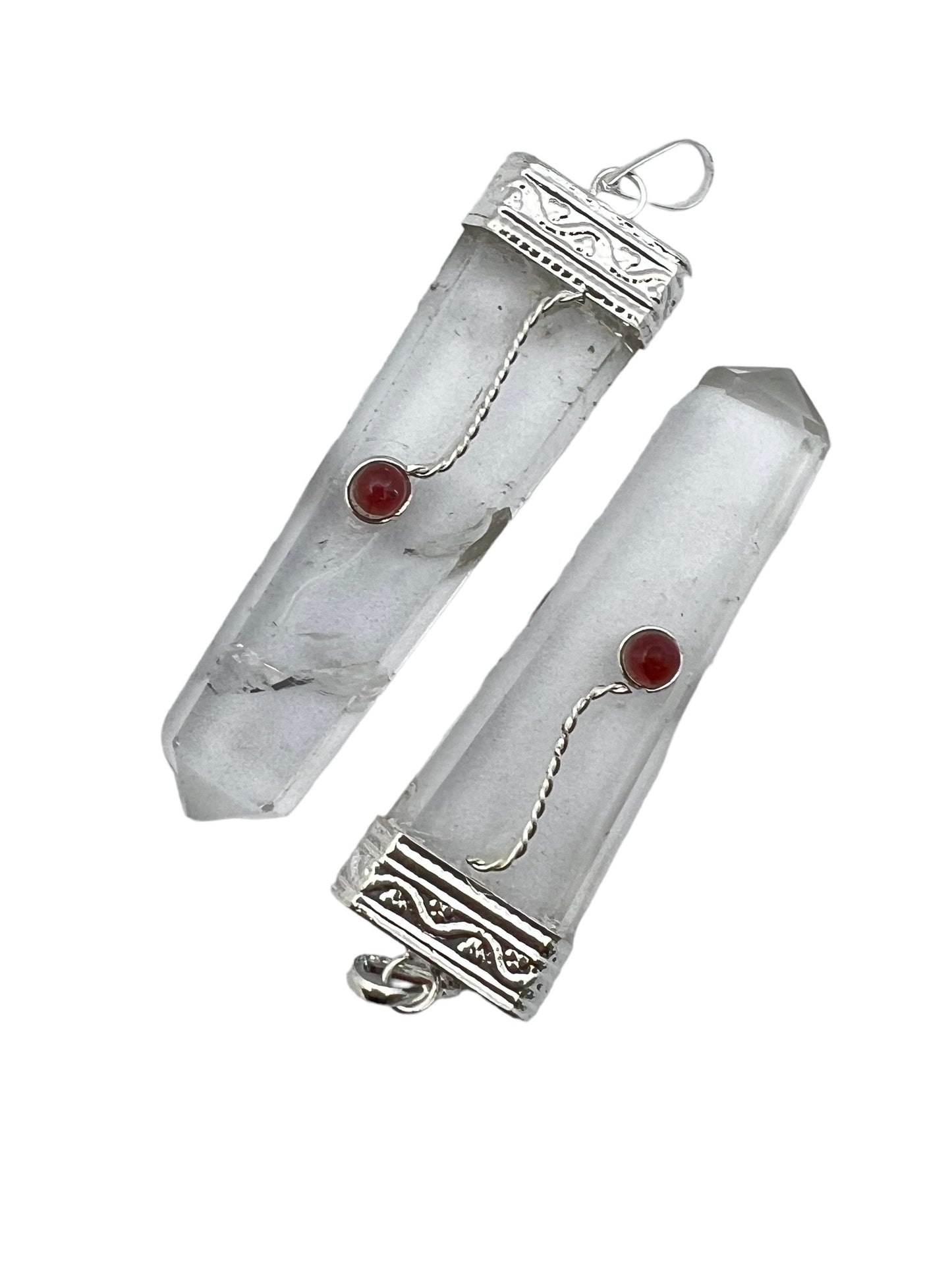 High Grade Gemstone Flat Pendant - Crystal Quartz (12-Pack)