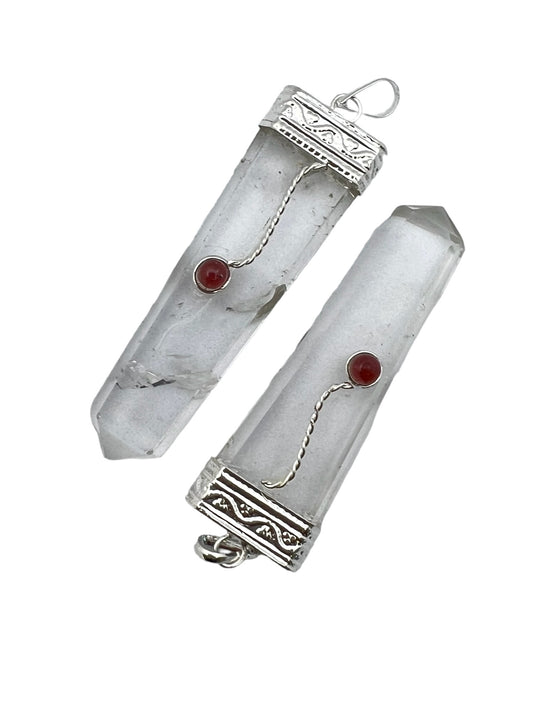 High Grade Gemstone Flat Pendant - Crystal Quartz (12-Pack)