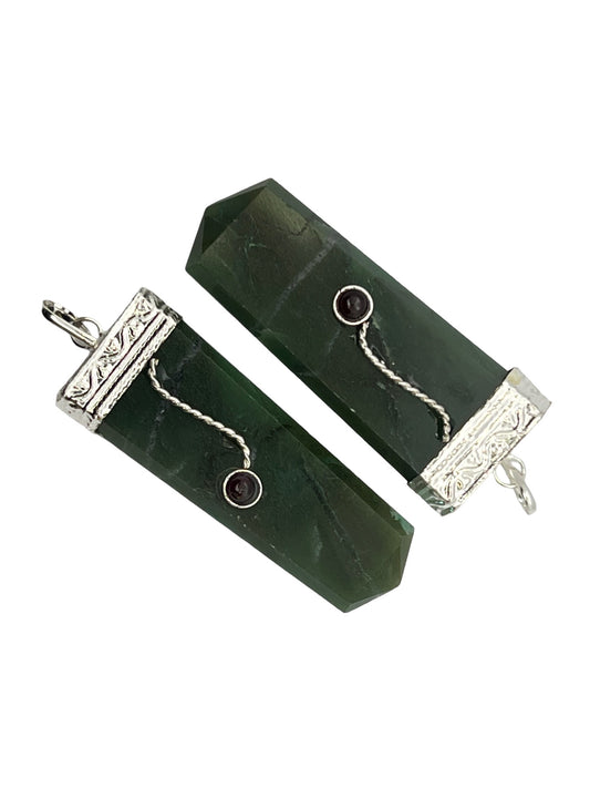 High Grade Gemstone Flat Pendant - Green Aventurine (12-Pack)
