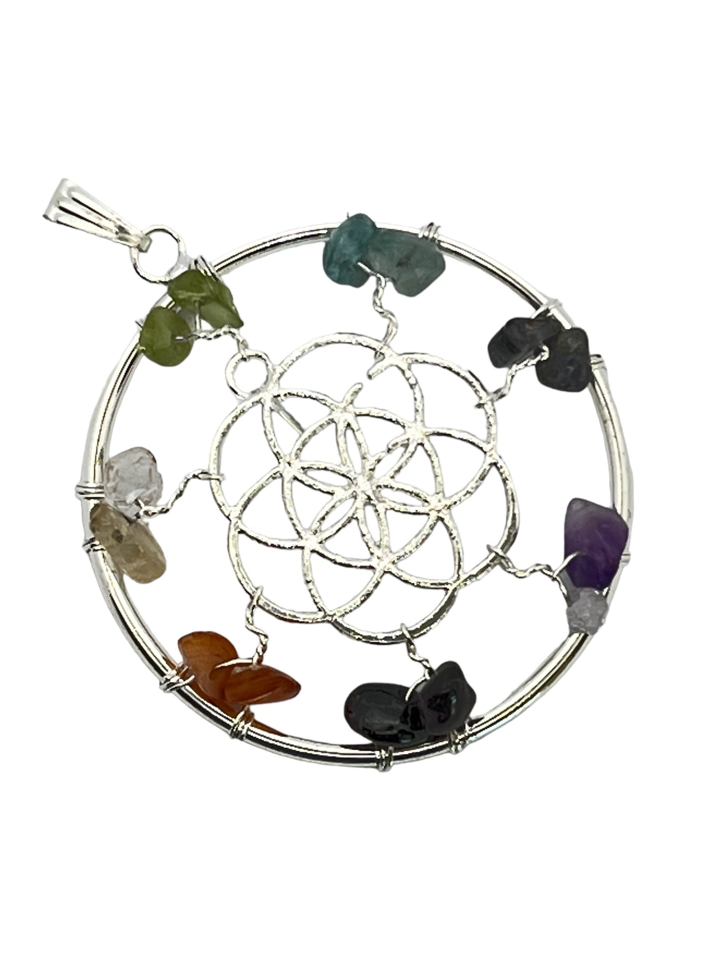 7-Chakra Chips Tree Of Life Charm Pendant (2-Pack)