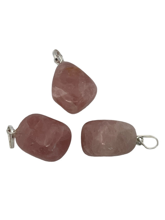 Tumble Stone Pendant - Rose Quartz (12-Pack)