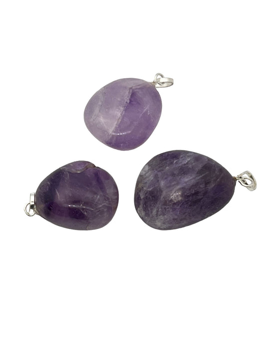 Tumble Stone Pendant - Amethyst (12-Pack)