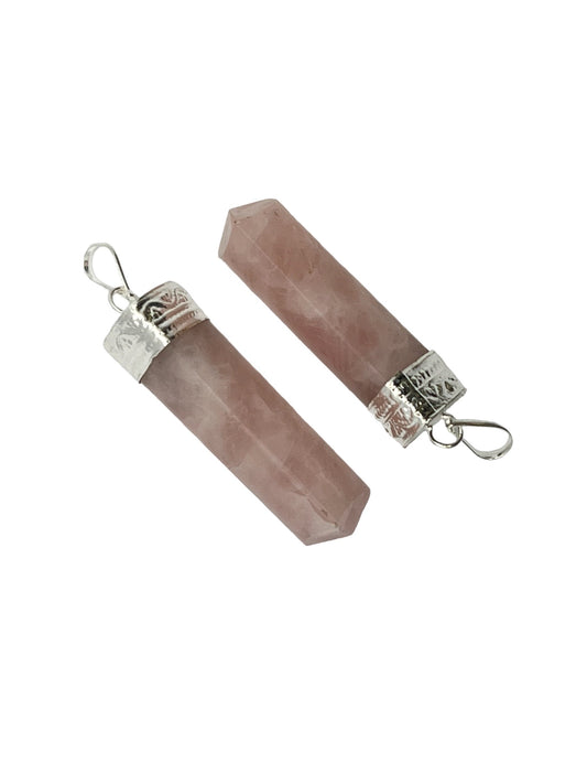 3-Side Cap Point Pendant - Rose Quartz (2-Pack)