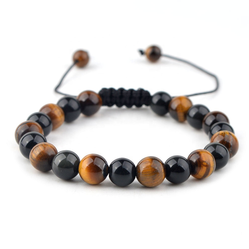 Tiger Eye & Onyx Bracelet - 8mm