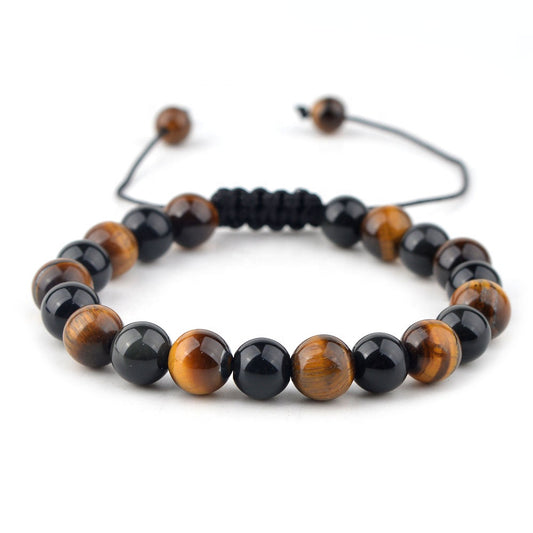 Tiger Eye & Onyx Bracelet - 8mm