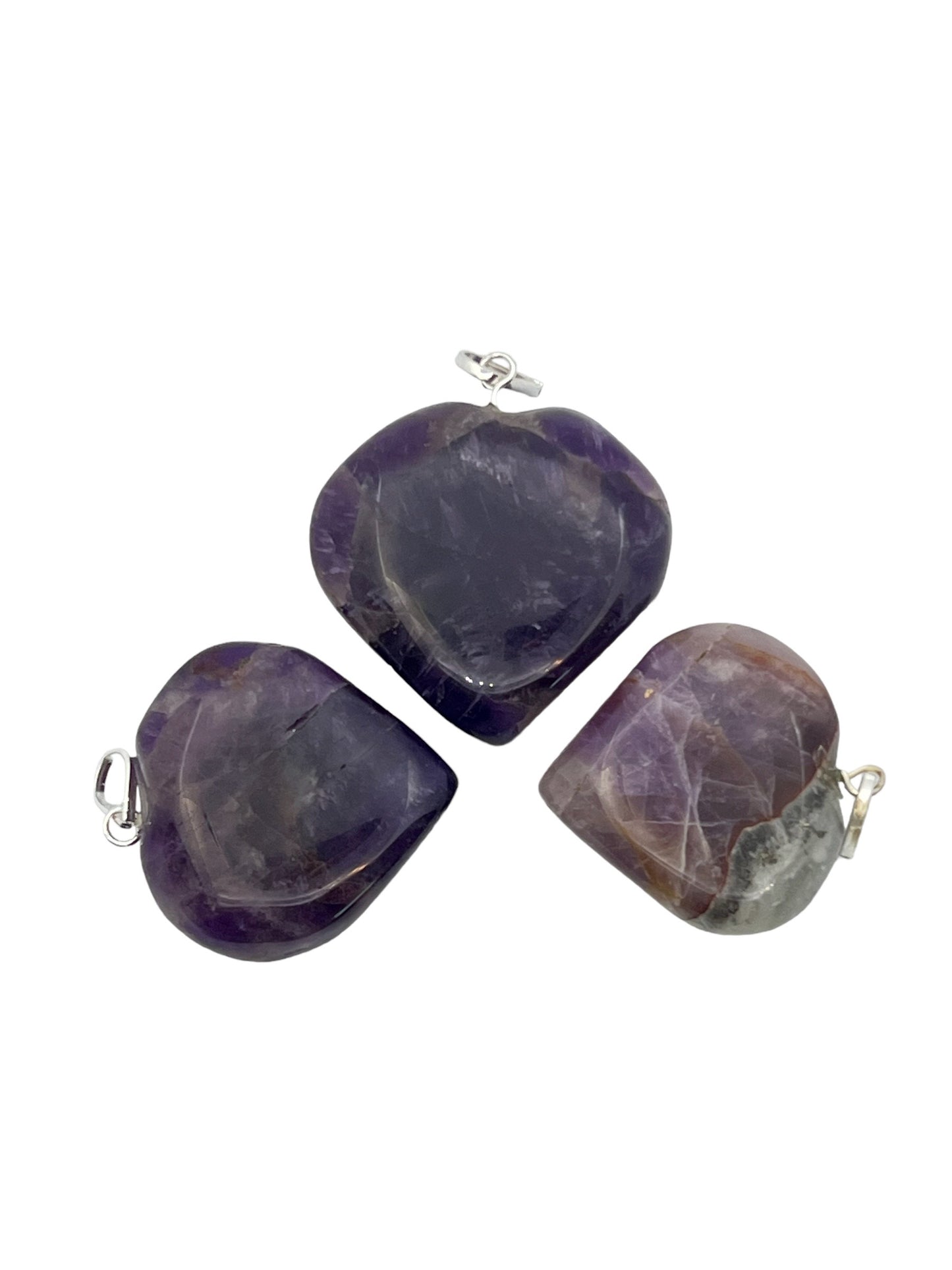 Puffy Heart-Shaped Pendant - Amethyst (12-Pack)