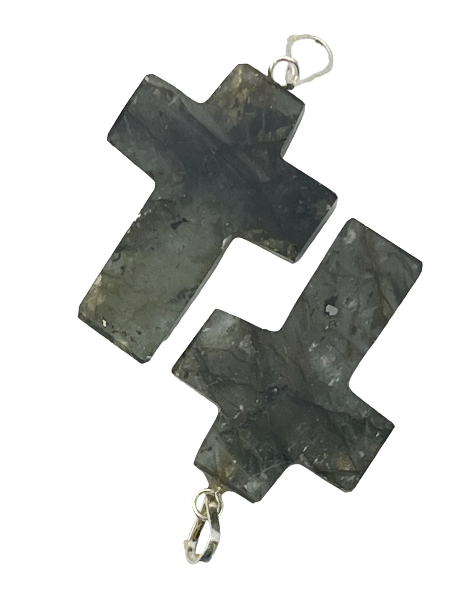 Gemstone Cross-Shaped Pendant - Labradorite (2-Pack)