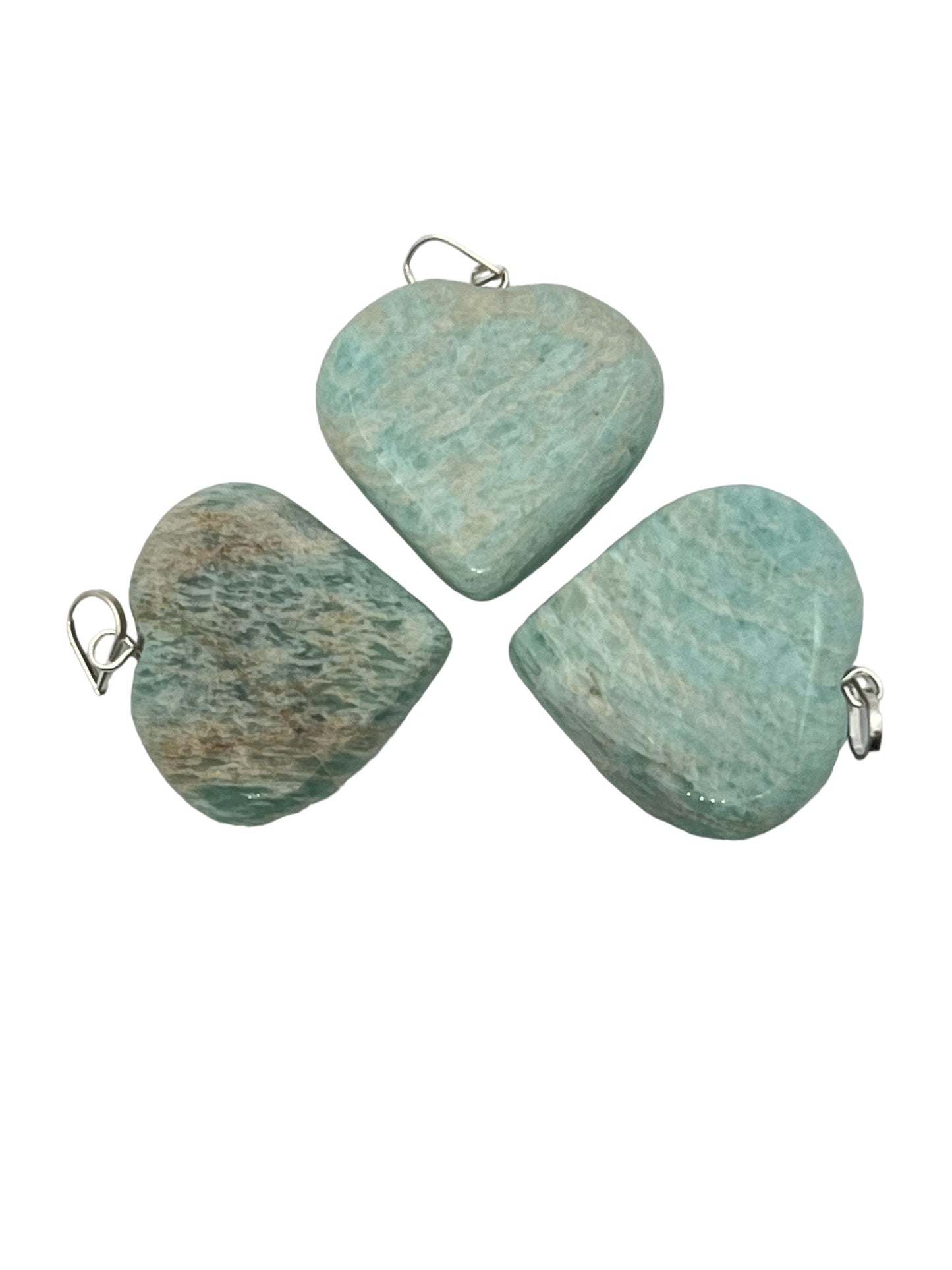 Puffy Heart-Shaped Pendant - Amazonite (12-Pack)